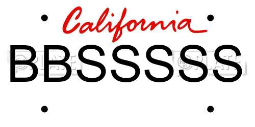BBSSSSS California License Plate