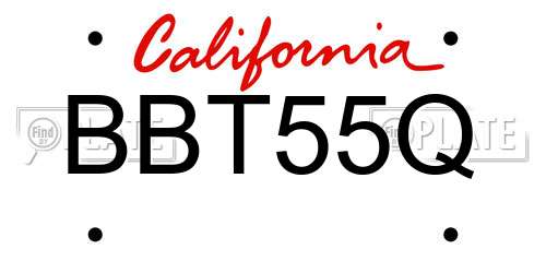 BBT55Q California License Plate