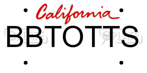 BBTOTTS California License Plate