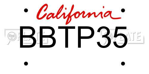 BBTP35 California License Plate
