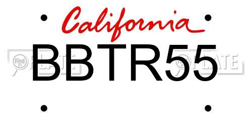 BBTR55 California License Plate