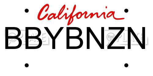 BBYBNZN California License Plate