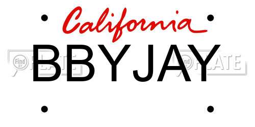 BBYJAY California License Plate
