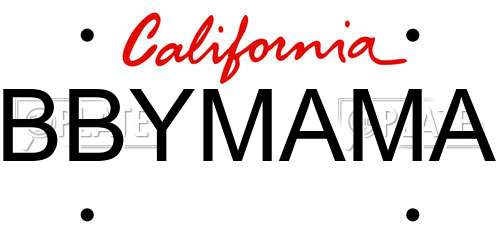 BBYMAMA California License Plate
