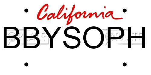 BBYSOPH California License Plate