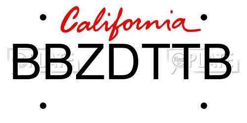 BBZDTTB California License Plate