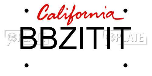 BBZITIT California License Plate