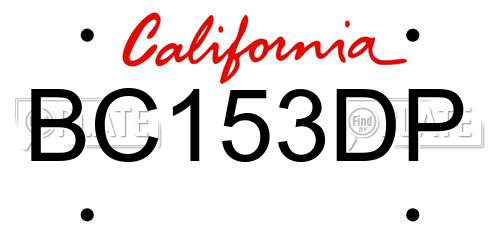 BC153DP California License Plate