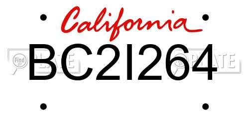 BC2I264 California License Plate