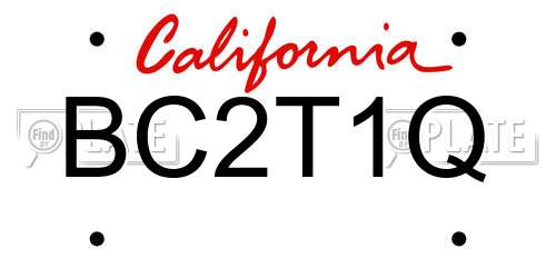BC2T1Q California License Plate
