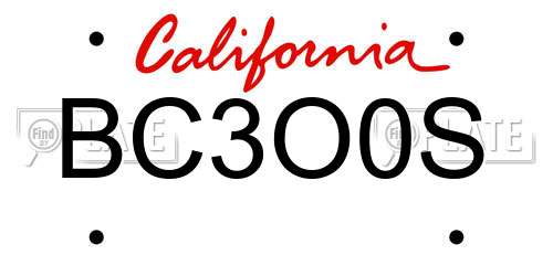 BC3O0S California License Plate