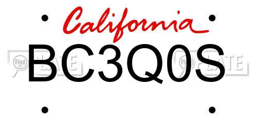 BC3Q0S California License Plate