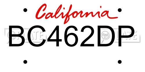 BC462DP California License Plate