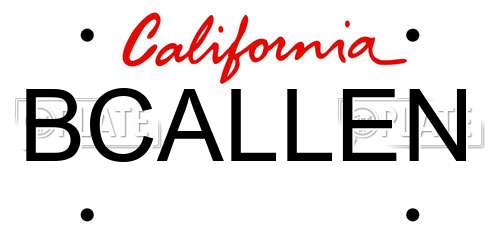 BCALLEN California License Plate