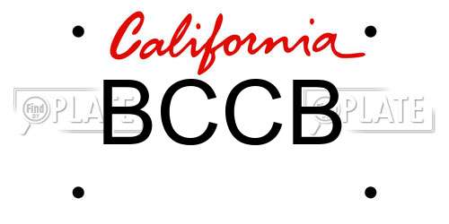 BCCB California License Plate