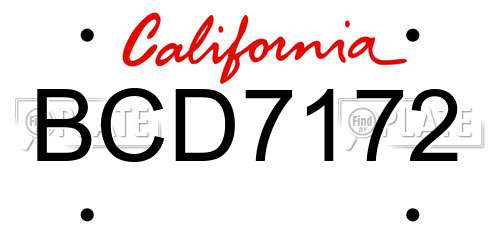 BCD7172 California License Plate
