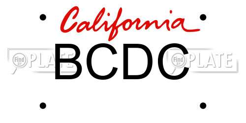 BCDC California License Plate
