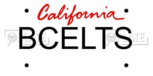 BCELTS California License Plate
