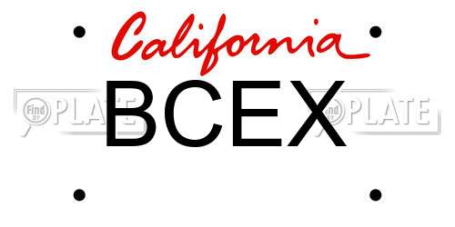 BCEX California License Plate