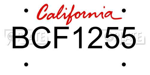 BCF1255 California License Plate
