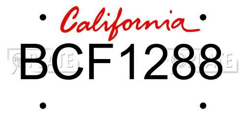 BCF1288 California License Plate