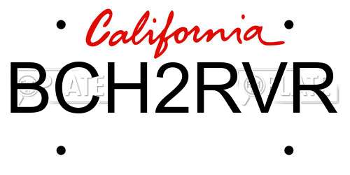 BCH2RVR California License Plate