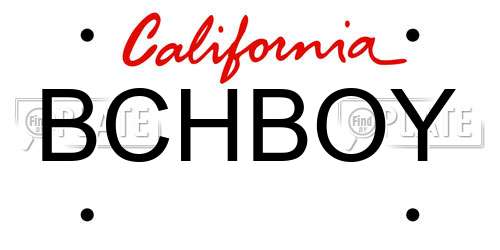 BCHBOY California License Plate