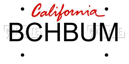 BCHBUM California License Plate