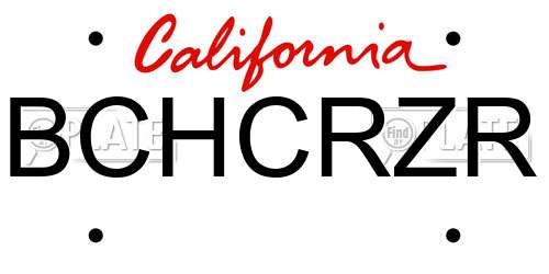 BCHCRZR California License Plate
