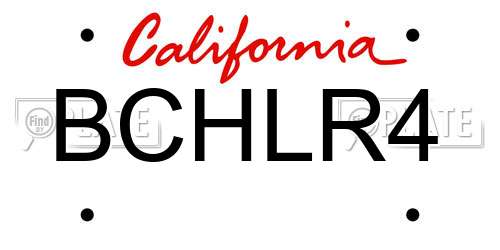 BCHLR4 California License Plate