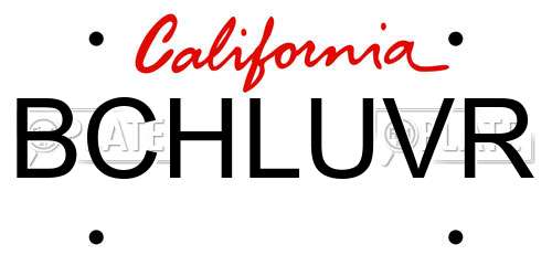 BCHLUVR California License Plate