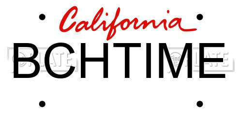 BCHTIME California License Plate
