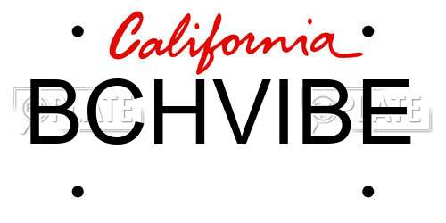 BCHVIBE California License Plate