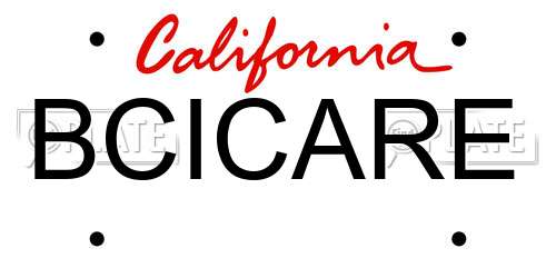 BCICARE California License Plate