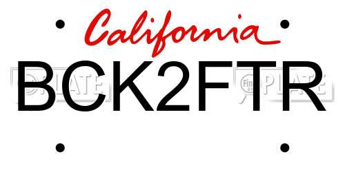 BCK2FTR California License Plate