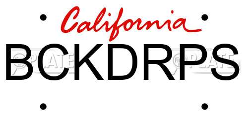 BCKDRPS California License Plate