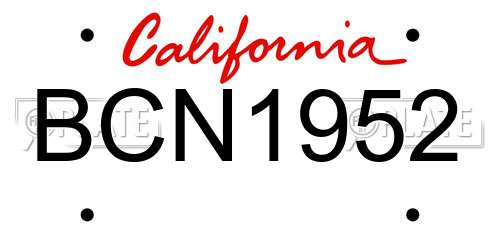 BCN1952 California License Plate