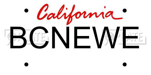 BCNEWE California License Plate