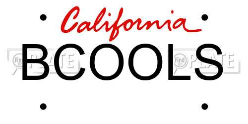 BCOOLS California License Plate