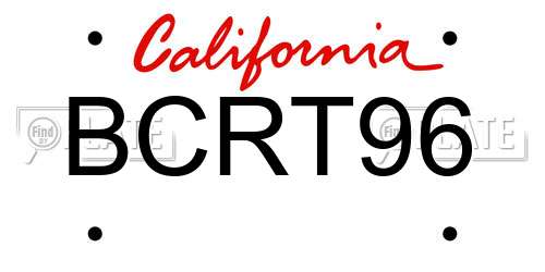 BCRT96 California License Plate