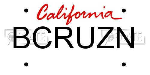 BCRUZN California License Plate