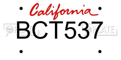 BCT537 California License Plate