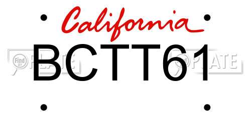 BCTT61 California License Plate