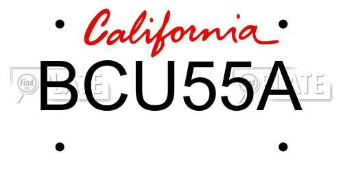 BCU55A California License Plate