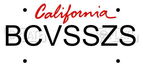 BCVSSZS California License Plate