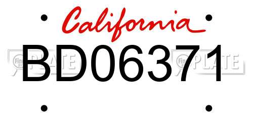BD06371 California License Plate