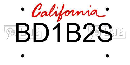 BD1B2S California License Plate