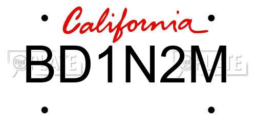 BD1N2M California License Plate