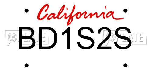 BD1S2S California License Plate