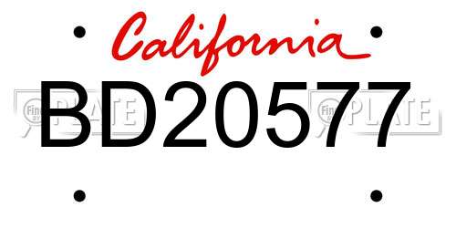 BD20577 California License Plate